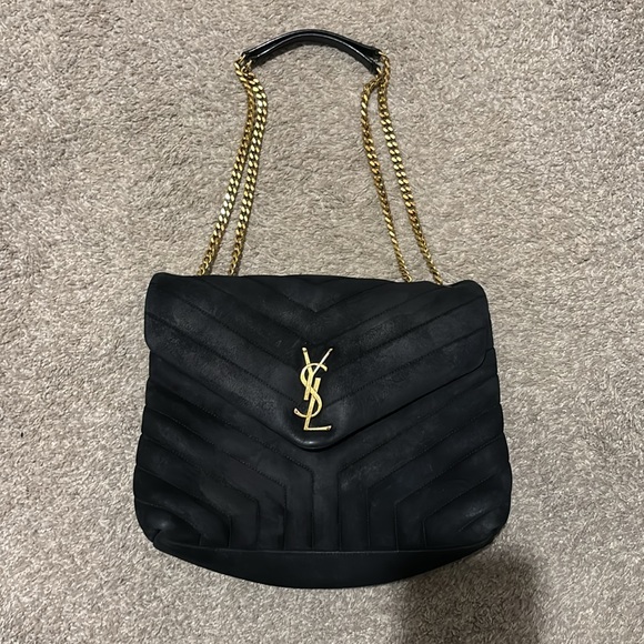 Ysl medium Lou Lou suede black handbag - Picture 8 of 10